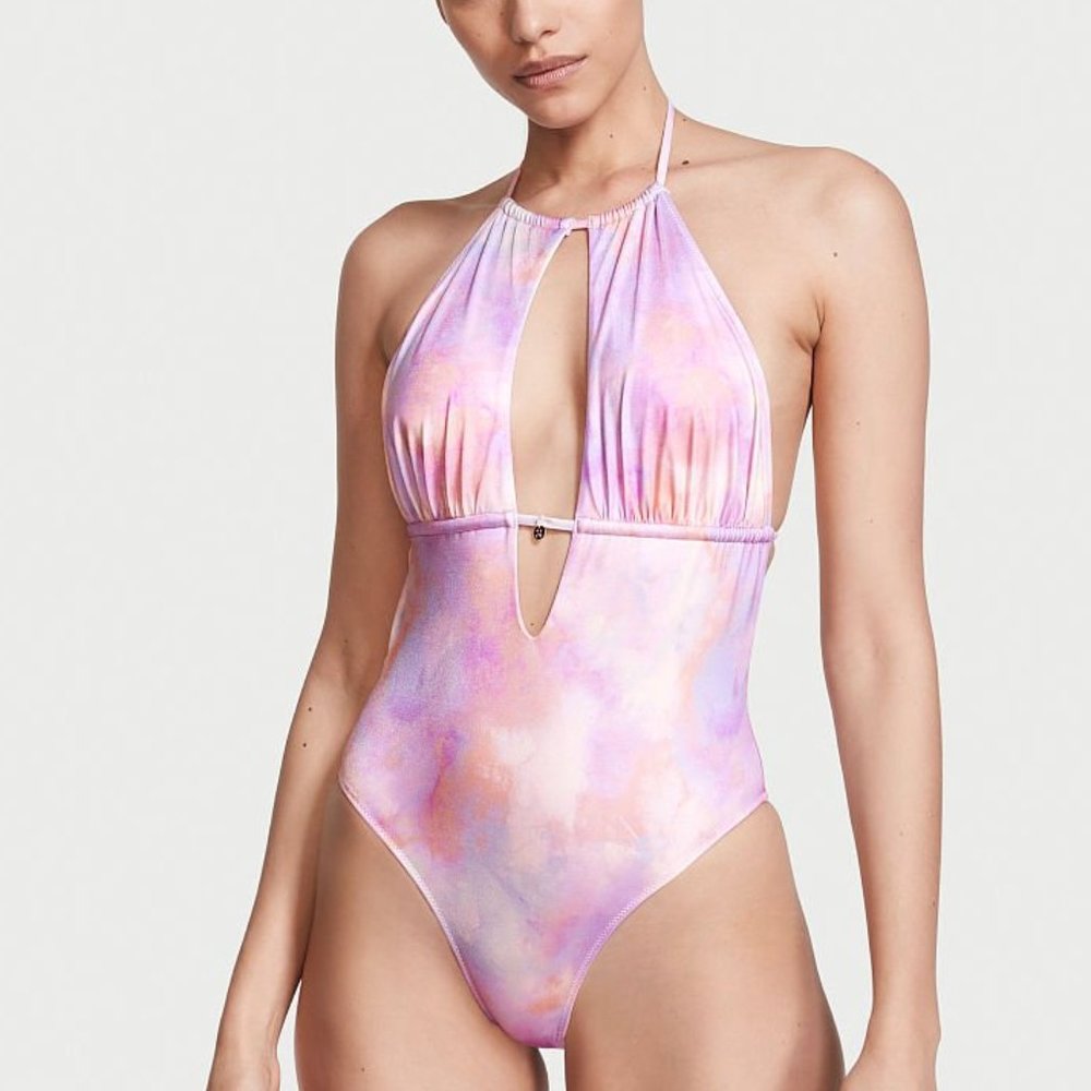 Victoria's Secret Ombré Tye Dye Halter Swimsuit Small NWT